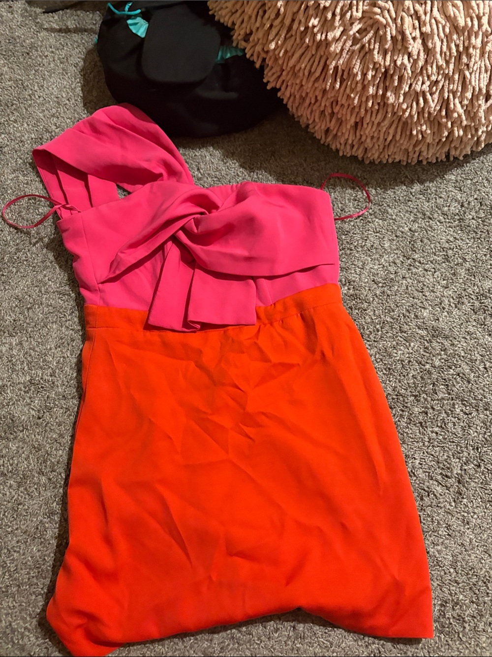 Women's Two-Tone Pink and Red Mini Dress
